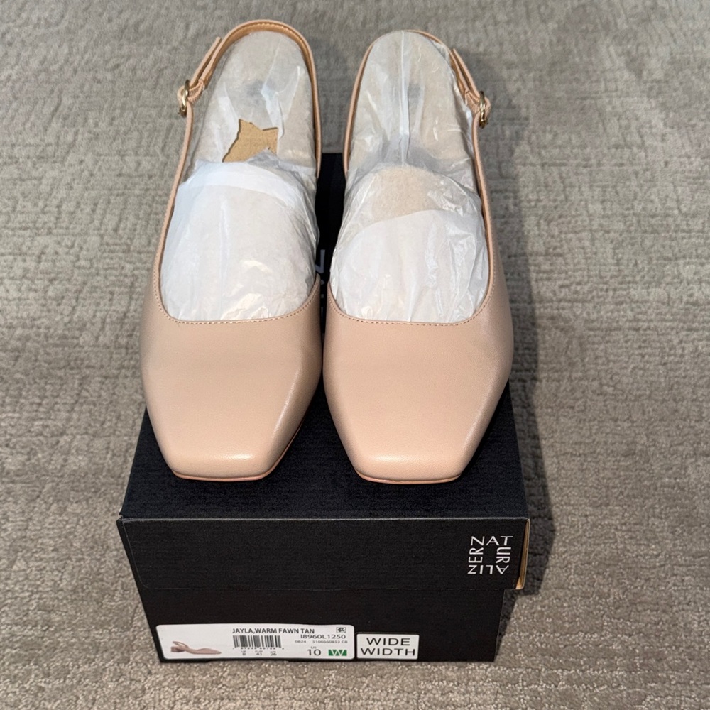 Naturalizer Jayla Slingback Mules in Warm Fawn Tan